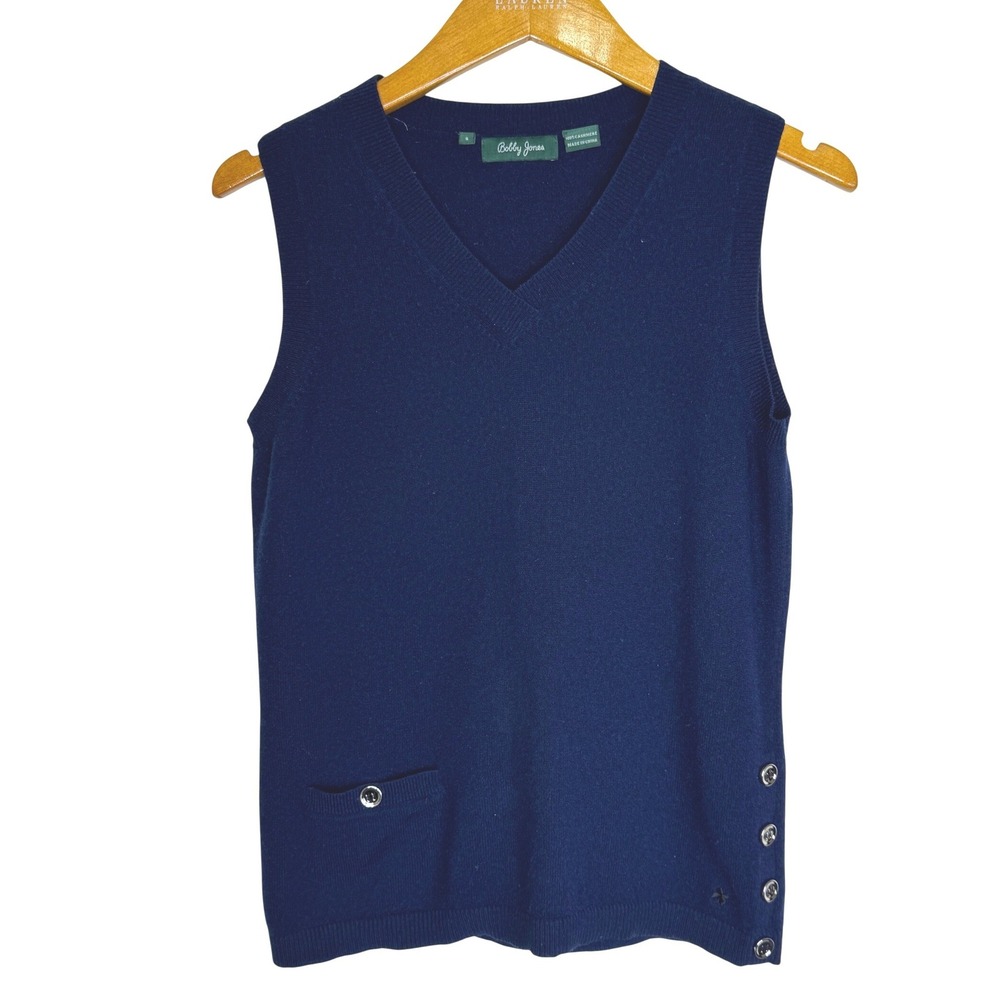 Bobby Jones Cashmere Vest‎ Women's Small Blue